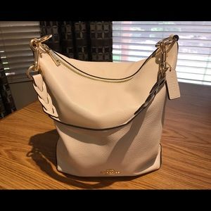 Coach Abby Chalk Pebble Leather Convert Duffle Bag